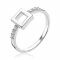 ZINZI Sterling Silver Ring Open Square and White Zirconias ZIR1862