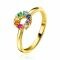 ZINZI Gold Plated Sterling Silver Ring Rainbow ZIR2172