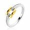 ZINZI Gold Plated Sterling Silver Ring Rectangle and White Zirconias ZIR2297