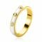 ZINZI Gold Plated Sterling Silver Stackable Ring Trendy White Enamel and White Zirconias 3mm ZIR2315W