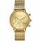 ZINZI Watch CHRONOGRAPH 36mm Stopwatch Gold Colored Dial Gold Colored Stainless Steel Case with Crystals and Mesh Strap 18mm ZIW1610
