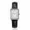 ZINZI Elegance horloge witte wijzerplaat en rechthoekige kast zwarte leren band 28mm extra dun ZIW1906Z
