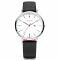 ZINZI Retro Watch White Dial Stainless Steel Case and Black Leather Strap 38mm  ZIW406