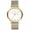 ZINZI Retro Watch White Dial Gold Colored Stainless Steel Case and Bicolor Mesh Strap 38mm  ZIW407MB