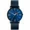 ZINZI Roman Watch Blue and Silver Colored Dial Blue Stainless Steel Case and Mesh Strap 34mm ZIW551M