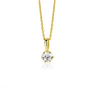 ZINZI GOLD hanger solitair zirconia 4.5mm