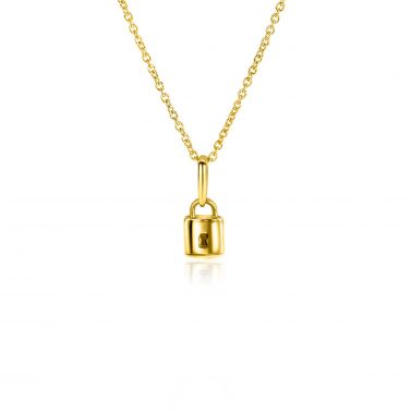 ZINZI 14K Gold Pendant Trendy Lock 5mm ZGH419 (excl. necklace)