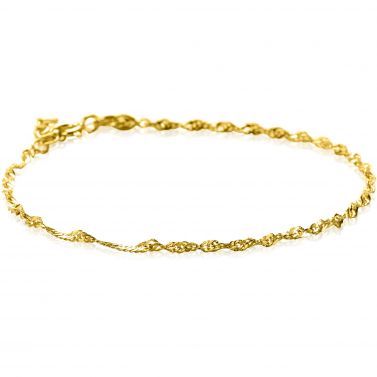 ZINZI Gold 14 karat gold solid Singapore bracelet 1.8mm wide 17-19cm ZGA501