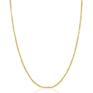 ZINZI Gold 14 carat solid gold necklace with crafted twisted bars and fine jasseron links, 2mm wide, 41-43cm ZGC500
