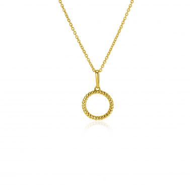 10mm ZINZI 14K Gold Pendant Open Circle Twist ZGH400 (excl. necklace)