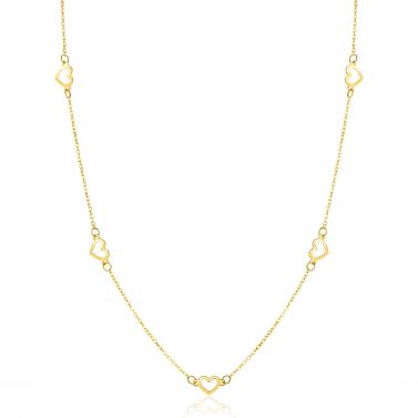 ZINZI Gold 14 karat solid gold chain necklace with shiny