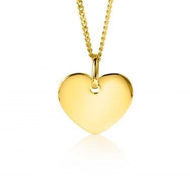 12mm ZINZI 14K Gold Pendant Trendy Shiny Heart ZGH396-12 (excl. necklace)