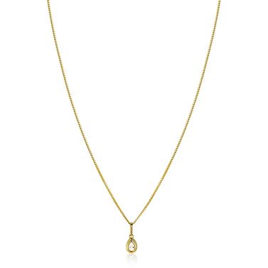 ZINZI GOLD hanger peervorm met zirconia