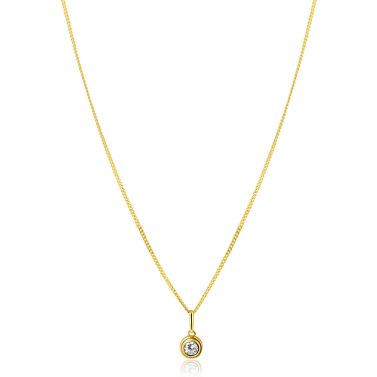 ZINZI GOLD hanger zirc. rond in bewerkt rond kastje