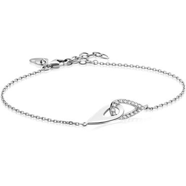 ZINZI zlv.armband verbonden druppelvormen 1x zirc