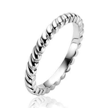 ZINZI silver stacking ring (2.5mm wide) with small droplets ZIR2688