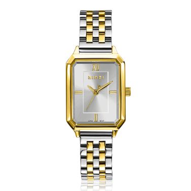 ZINZI Allure Watch 30mm Silver Colored Dial Gold Colored Case and Stainless Steel Bicolor Band ZIW2533