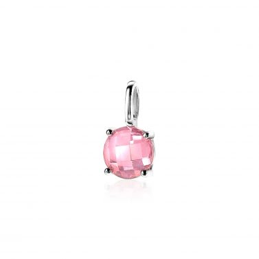 ZINZI Sterling Silver Pendant Round Pink ZIH2072R