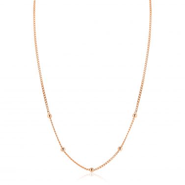 ZINZI zlv. collier rosé verg.gourmet / bolletjes 42+3cm