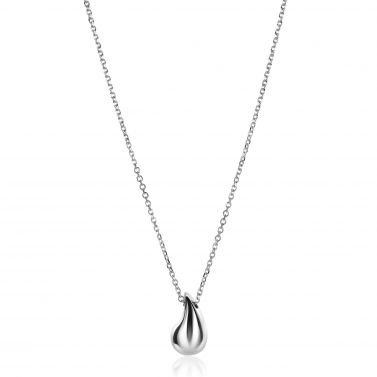 ZINZI silver jasseron necklace 42-45cm with organically shaped pendant 18mm ZIC2636