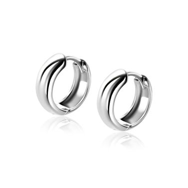 ZINZI zlv. klapcreolen half rond 13.5x5.0mm