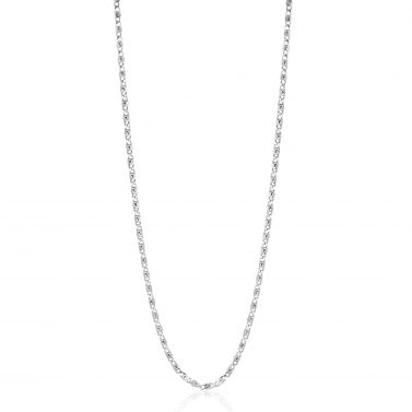 ZINZI Sterling Silver Scroll Chain Necklace with Double Twisted Chains width 42-45cm ZIC2479
