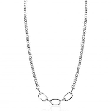 ZINZI Sterling Silver Chain Necklace with 3 Large Oval Chains 40-45cm ZIC2419