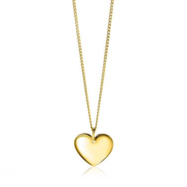 20mm ZINZI gold plated silver smooth heart pendant for engraving ZIH2346G20 (without chain)