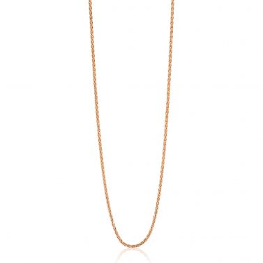 42cm ZINZI Rose Gold Plated Sterling Silver Wheat Chain Necklace ZILC-P42R