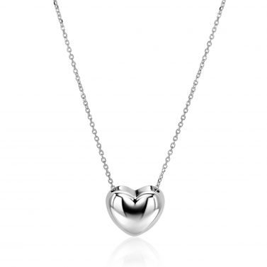 ZINZI silver necklace with luxury large heart (15mm) 40-45 cm ZIC2672