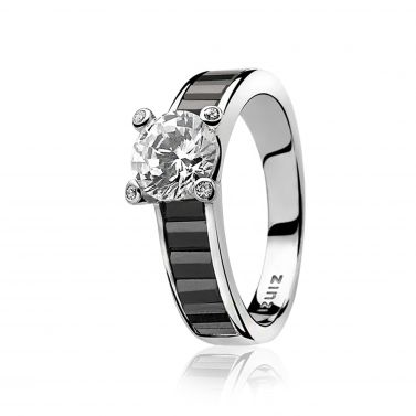 ZINZI Sterling Silver Ring Black ZIR775Z