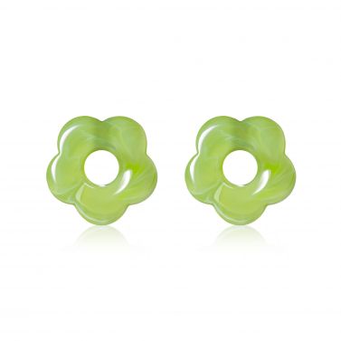 26mm flower-shaped light green synthetic earring charms ZICH2720G