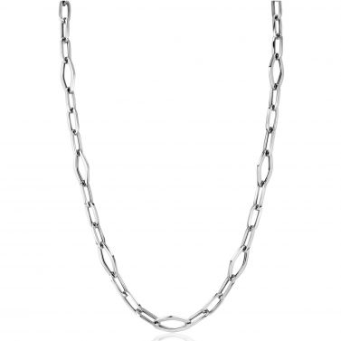 ZINZI Sterling Silver Chain Necklace with Oval and Diamond-shaped Chains (11mm) 45cm ZIC-BF65
