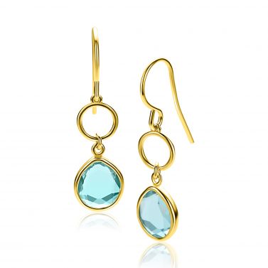 ZINZI zlv. oorhanger gg.verg. turq. peer en rondje