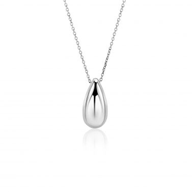 ZINZI silver necklace, 42-45cm, with large teardrop-shaped pendant, 19mm, ZIC-BF103