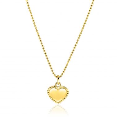 18mm ZINZI gold plated silver heart pendant with pearl rim for engraving ZIH2652G (without chain)