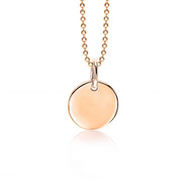 12mm ZINZI Rose Gold Plated Sterling Silver Coin Pendant ZIH1825R