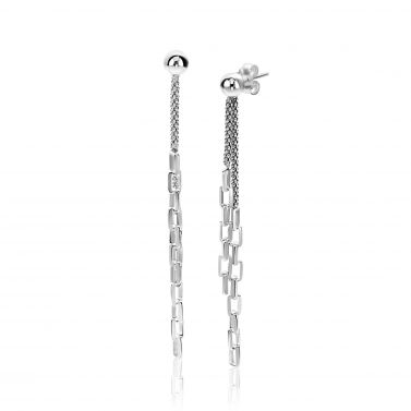 ZINZI zlv. oorstekers lang popcorn en schakels 65mm