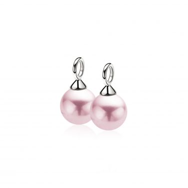 10mm ZINZI Sterling Silver Earrings Pendants Pearl Pink ZICH266R (excl. hoop earrings)