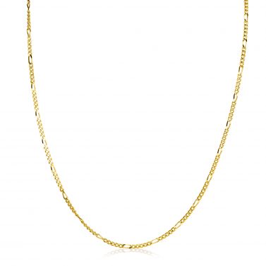 70cm ZINZI Gold Plated Sterling Silver Figaro Necklace ZILC-F70G