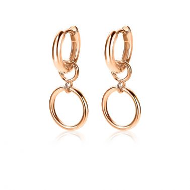 ZINZI Rose Plated Sterling Silver Earrings Pendants Open Circle 11mm ZICH1748R (excl. hoop earrings)