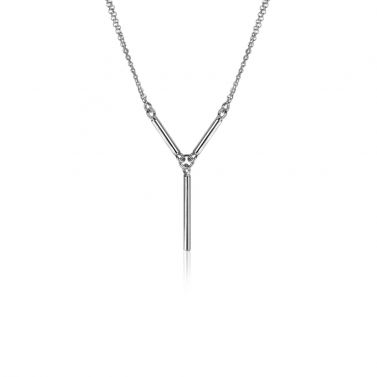 ZINZI multi-look Y-collier with double jasseron links and three shiny bars, 42-45cm, ZIC-BF106