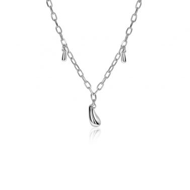 ZINZI silver link necklace with three teardrop-shaped pendants, 42-45cm, ZIC-BF109