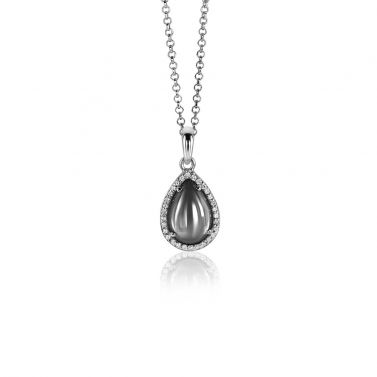 ZINZI Sterling Silver Pendant Grey 23mm ZIH1142Z