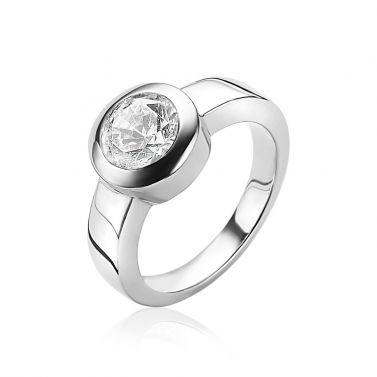 ZINZI Sterling Silver Exchangeable Ring Round ZIR1