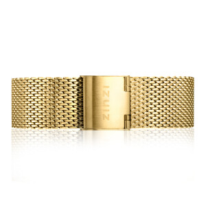 ZINZI Stainless Steel Mesh Strap Gold Colored 18mm RETBAND13