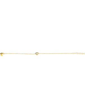 ZINZI 14K Gold Bracelet Heart White Zirconias 7mm width 16,5-19,5cm ZGA450