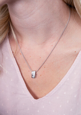 ZINZI zilveren schitterende hanger 16mm bezet met diverse witte zirconia's ZIH2012