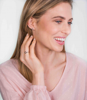 ZINZI zilveren ring rond open zwart ZIR1063Z