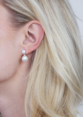 Zinzi zilveren pareloorknoppen wit ZIO1151 